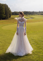 Exquisite Long Sheer Sleeve Sweetheart Wedding Dress