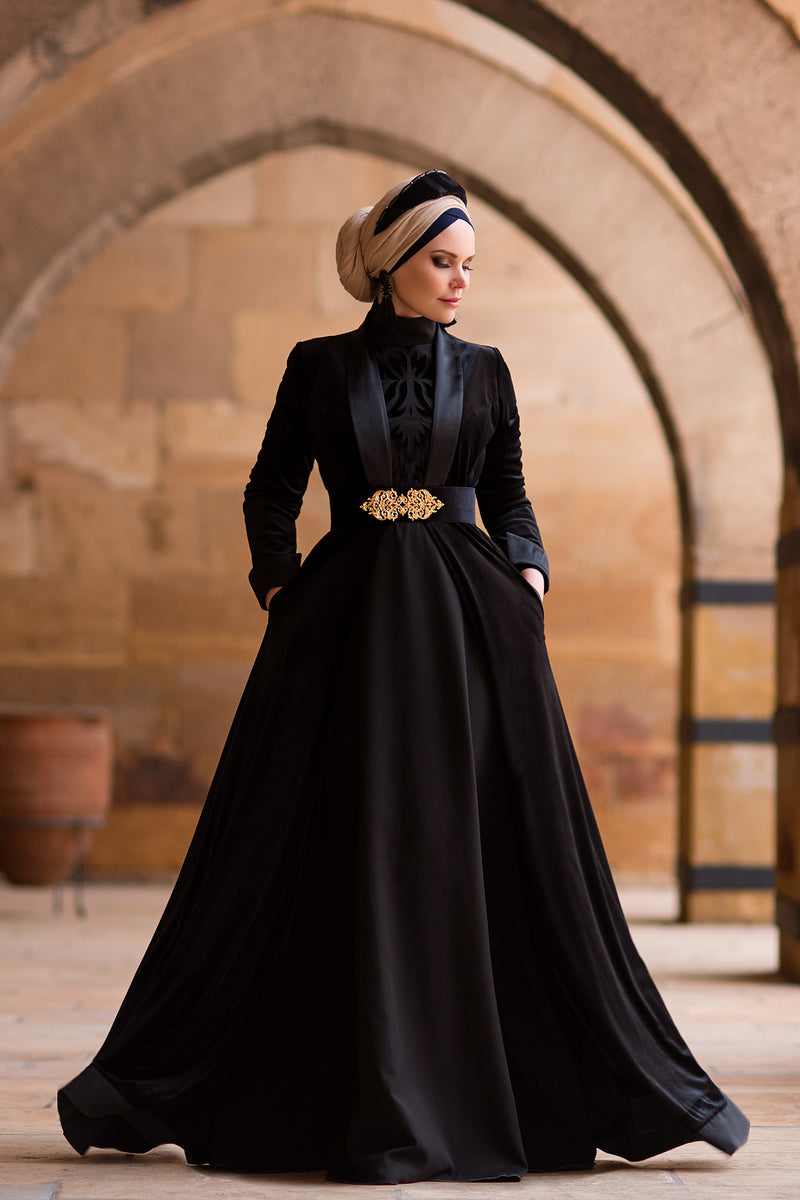 Elegant Black Velvet Coat