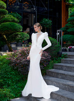 Elegant High Neck Long Sleeve Mermaid Wedding Dress