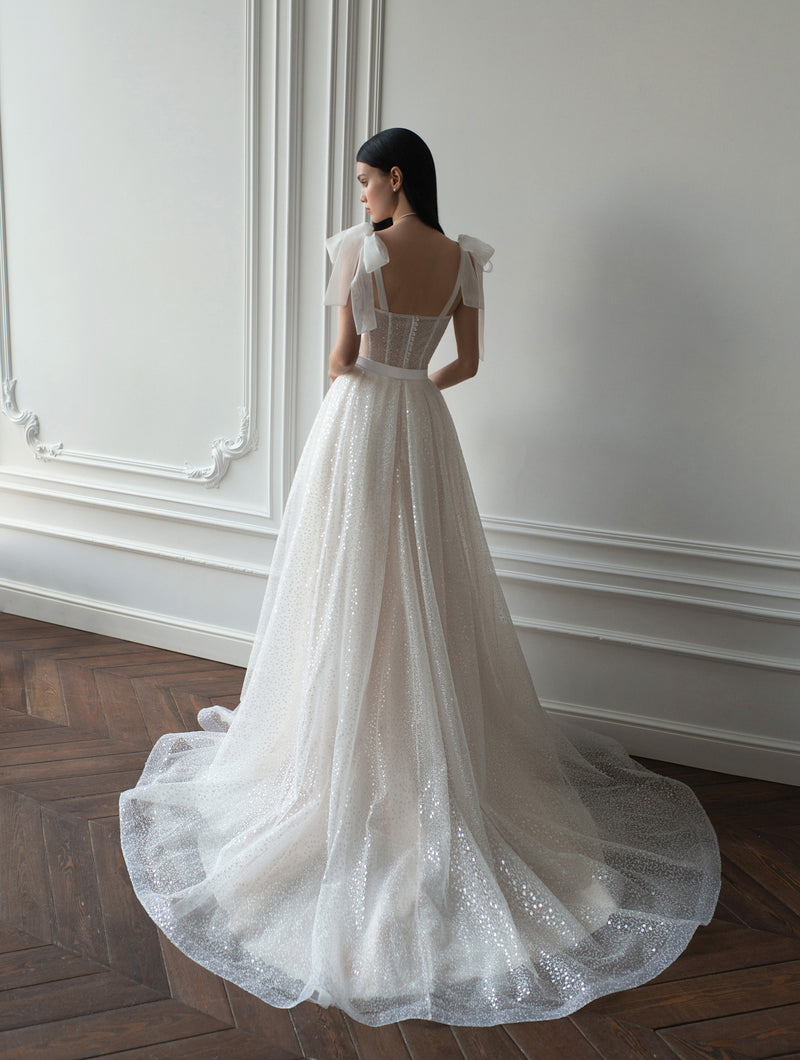 A-Line Strapless Wedding Gown
