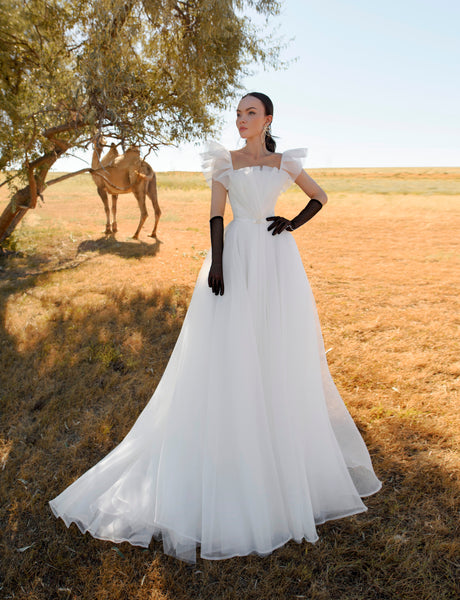 Vestido de novia minimalista de corte A – HAREM's Brides