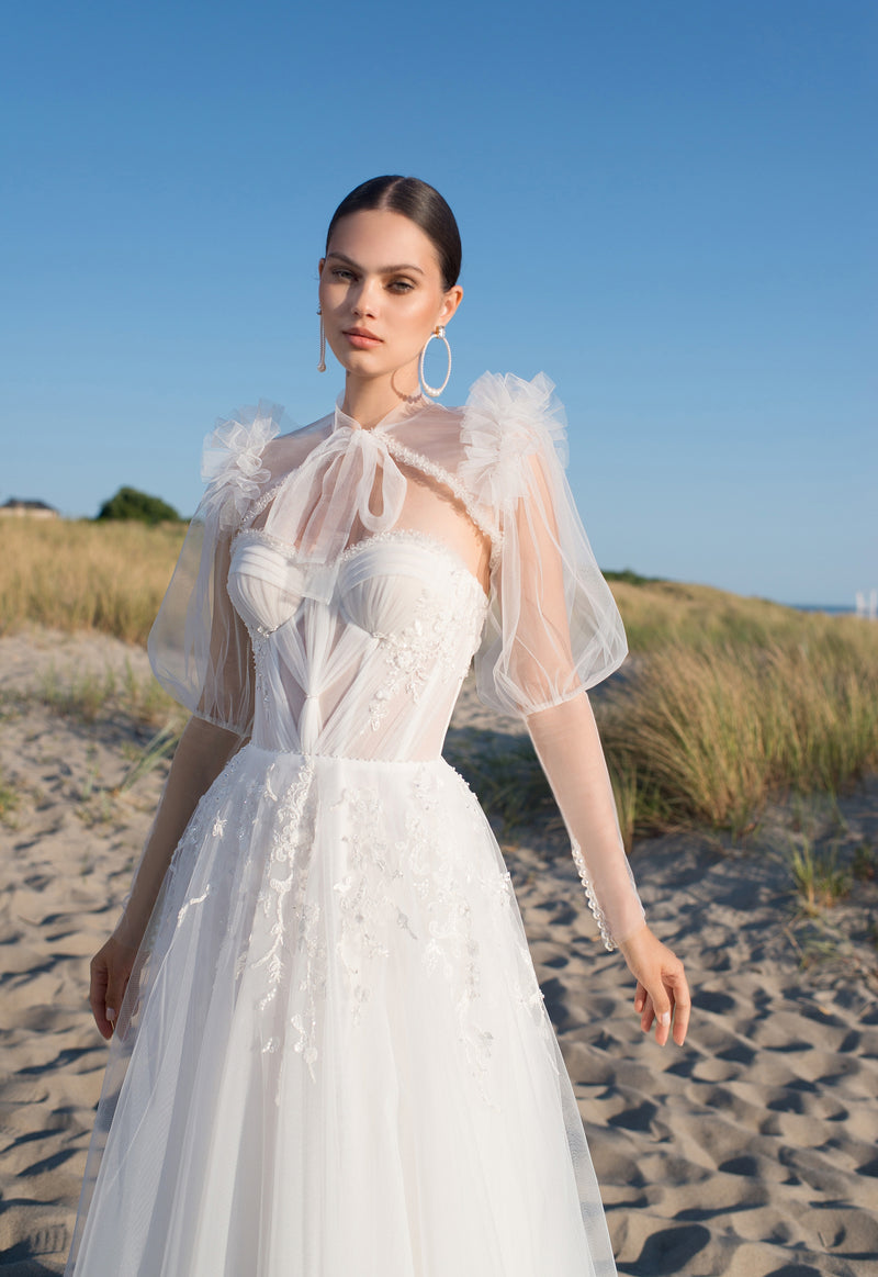 Sweetheart A-Line Tulle Wedding Dress with Bolero