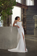 Off-The Shoulder Minimalist Mermaid Wedding Dress