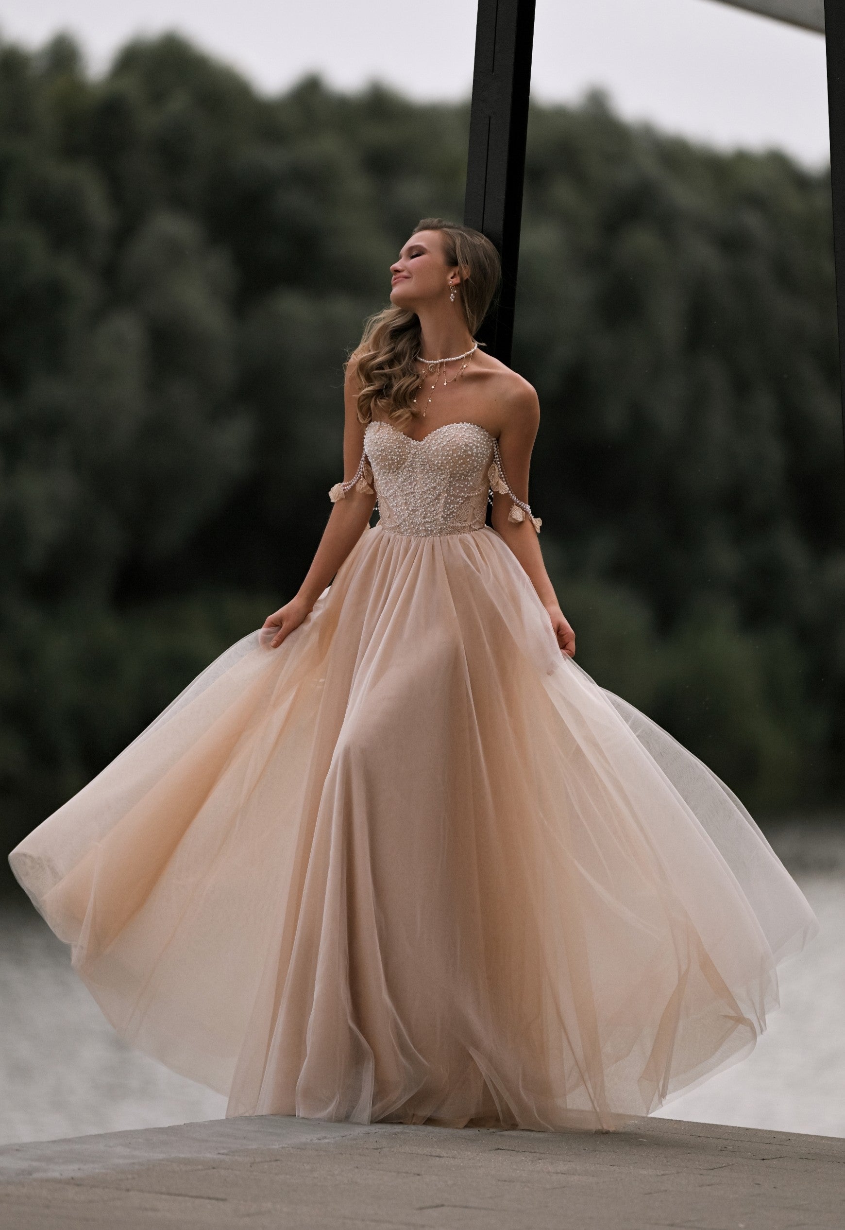 Strapless Beading-Embellished A-Line Evening Dress | Moonlit Reverie Strapless Beading-Embellished A-Line Evening Dress | Moonlit Reverie