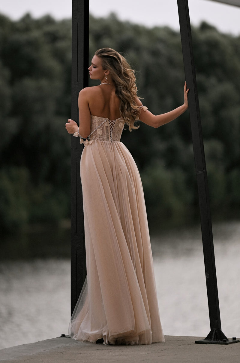 strapless embellished a line dress Black Strapless Embellished A Line Dress