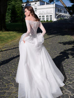 Off-Shoulder A-Line Long Sleeve Bridal Gown