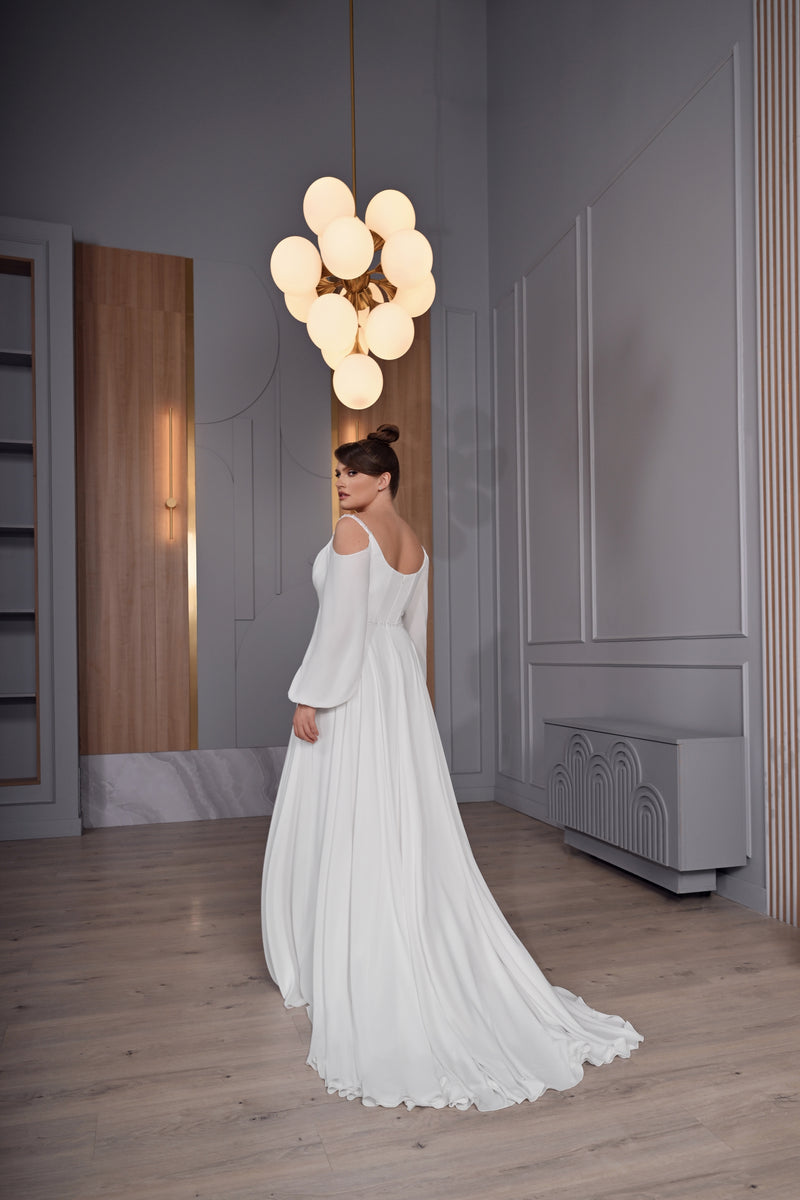 Gorgeous Long Sleeve A-Line Plus Size Wedding Dress