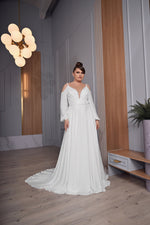 Gorgeous Long Sleeve A-Line Plus Size Wedding Dress