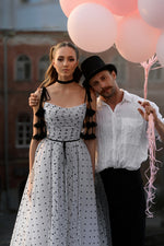Spaghetti Strap Polka Dot Midi Dress