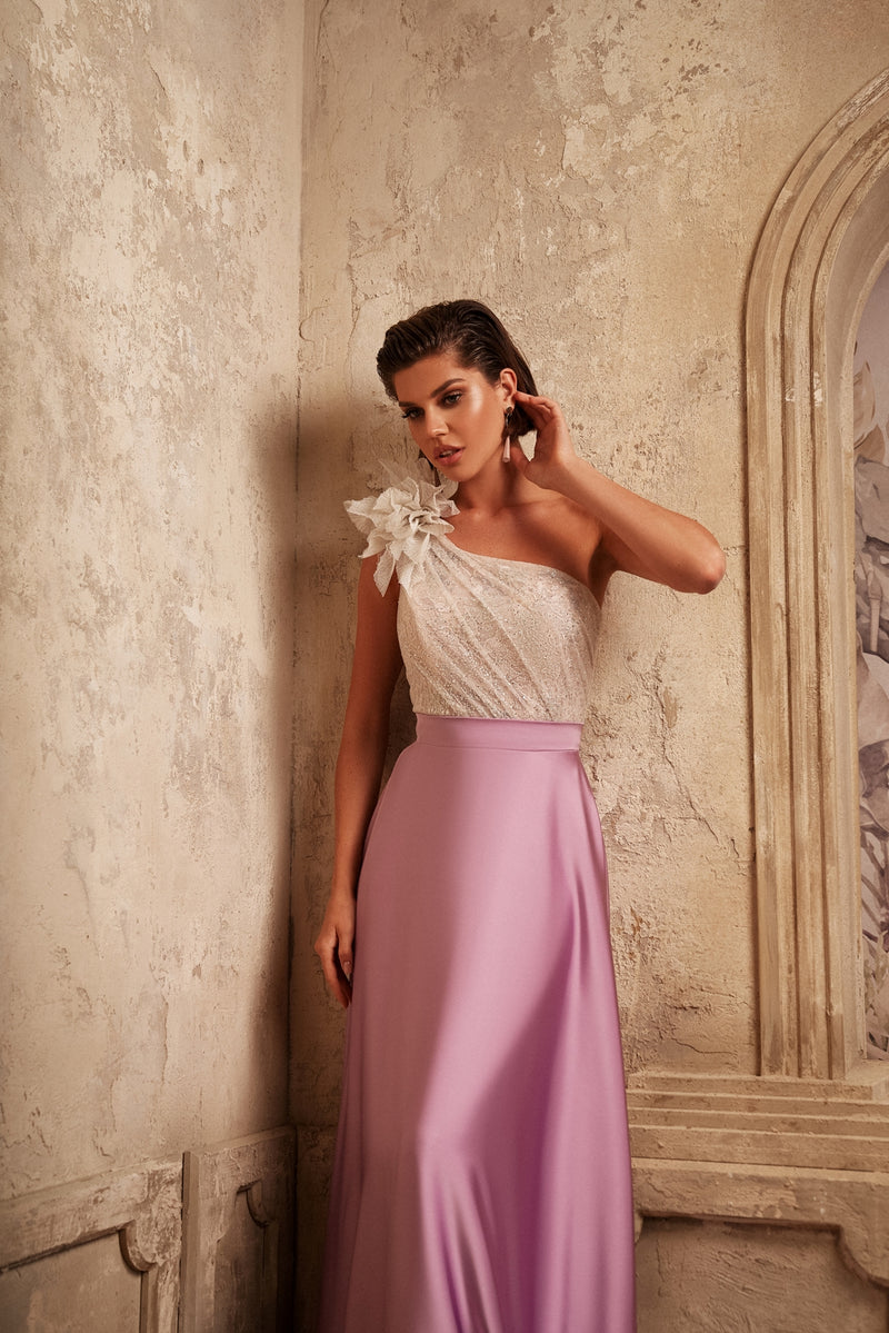 one shoulder night dress Ladivine CB165 One Shoulder Evening Dress Sparkly Gowns