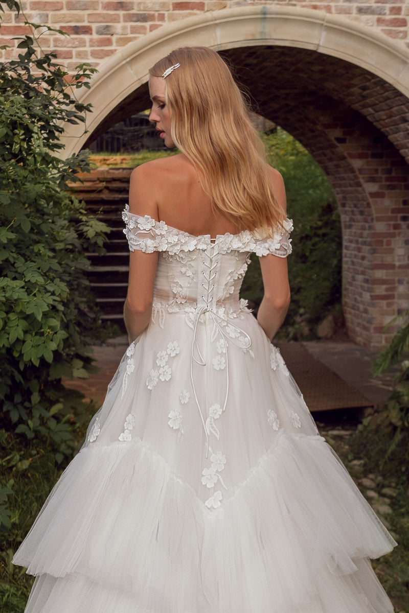 2 in One: Two-Piece Top and Skirt Wedding Dress with Stunning Removabl HAREM's Brides 2 in One: Two-Piece Top and Skirt Wedding Dress with Stunning Removabl HAREM's Brides