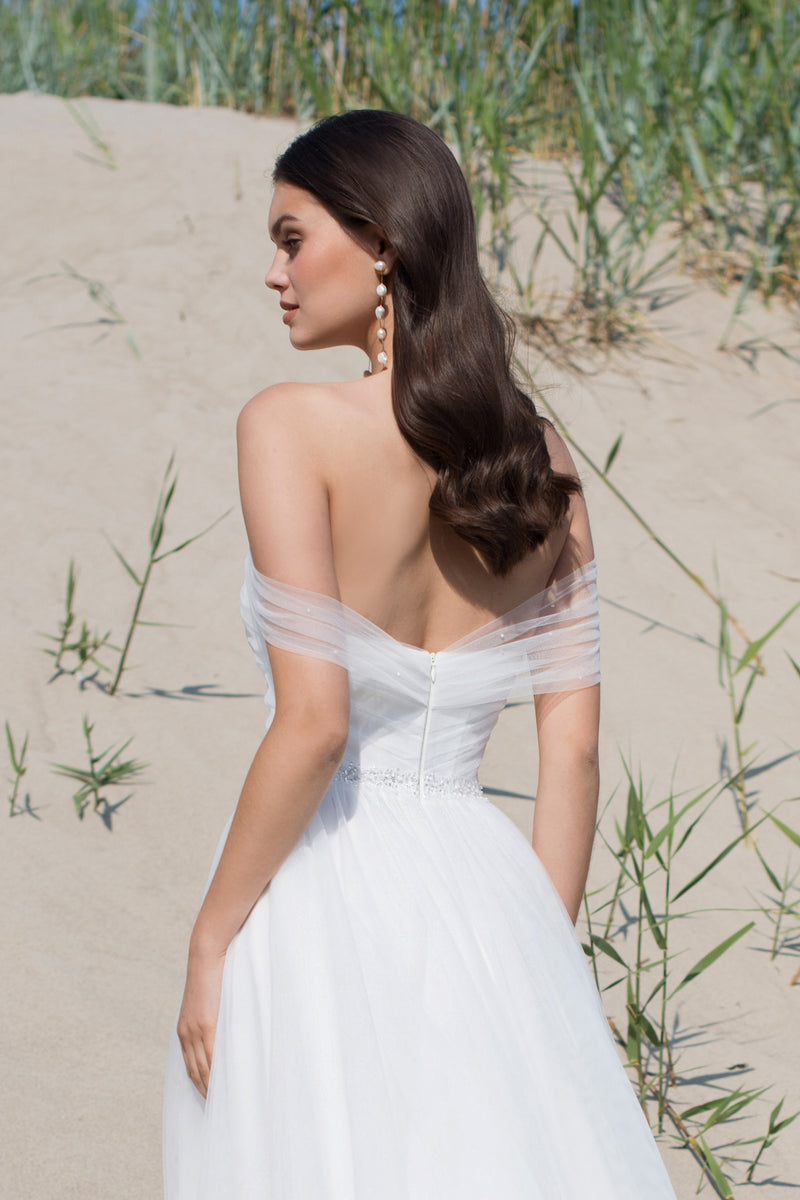 Off-Shoulder A-Line Wedding Dress