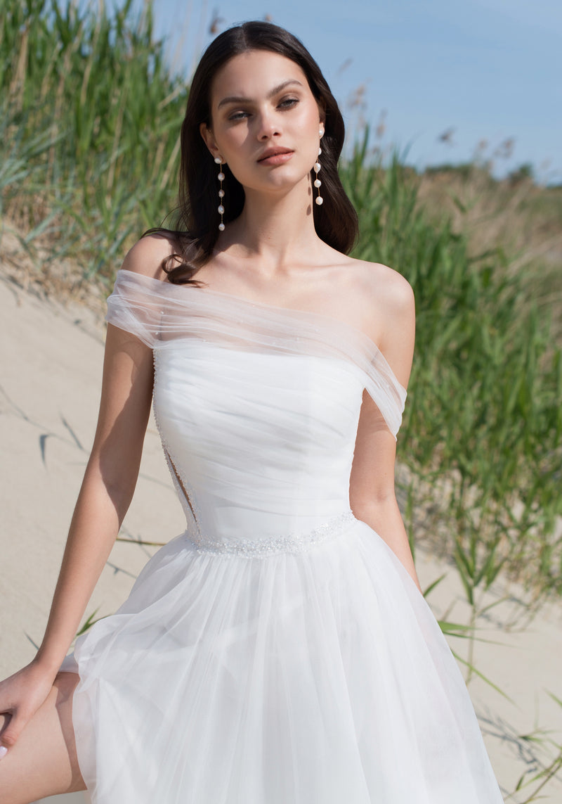 Off-Shoulder A-Line Wedding Dress