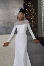 Robe de mariée minimaliste sirène à manches longues