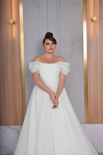 Exquisite Off-shoulder Plus-Size Princess Wedding Gown