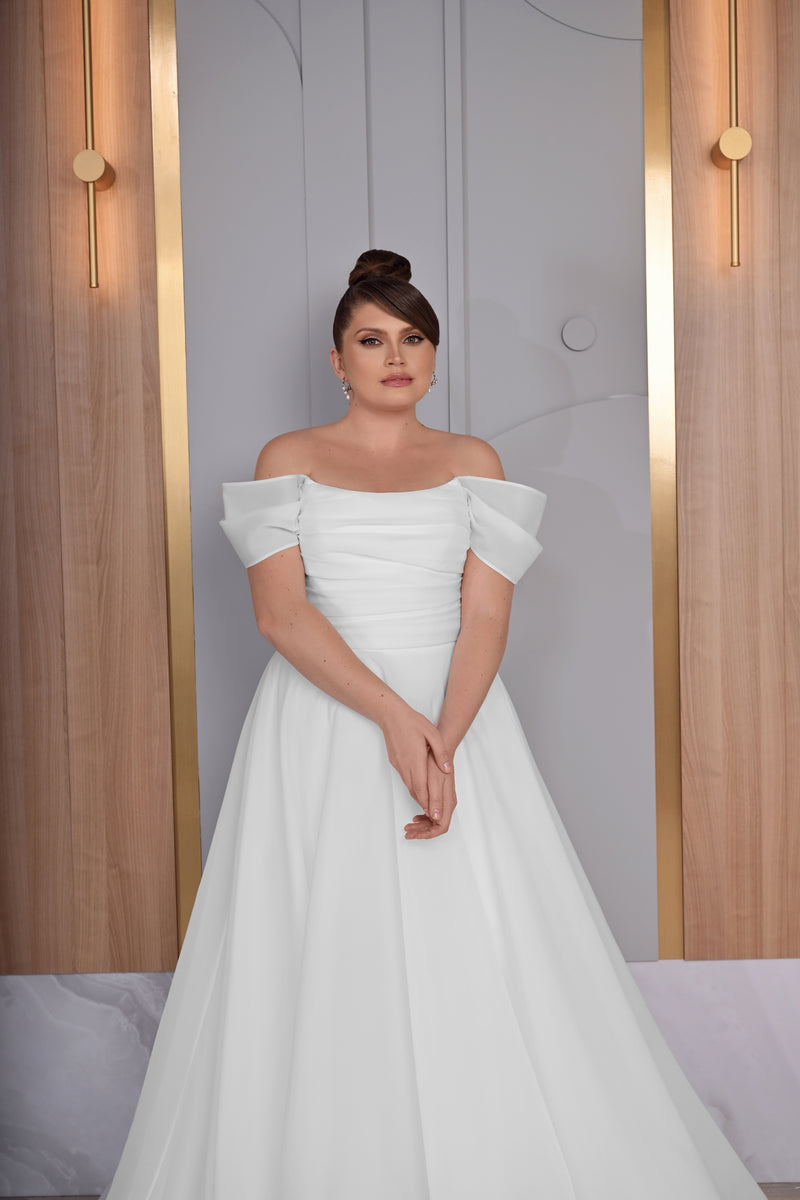 Robe de mariée princesse grande taille à épaules dénudées exquise