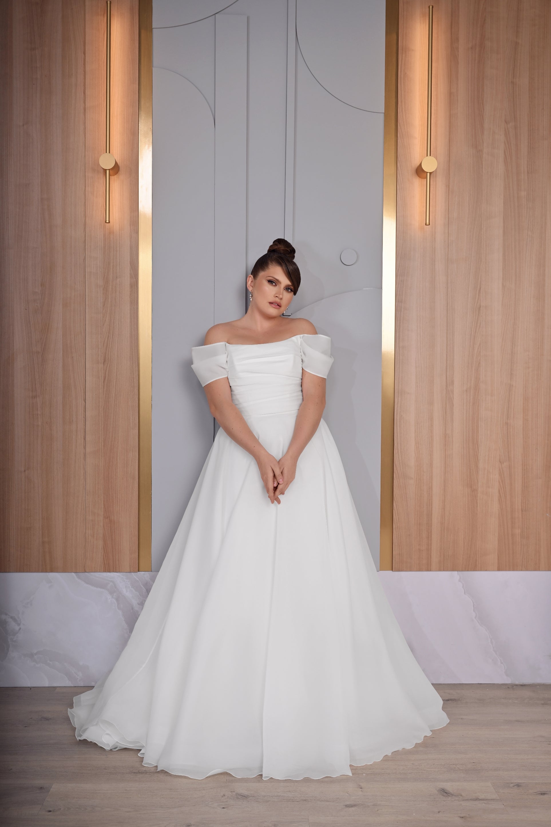 white off shoulder plus size dress Long Off-White Plus-Size Formal Dress