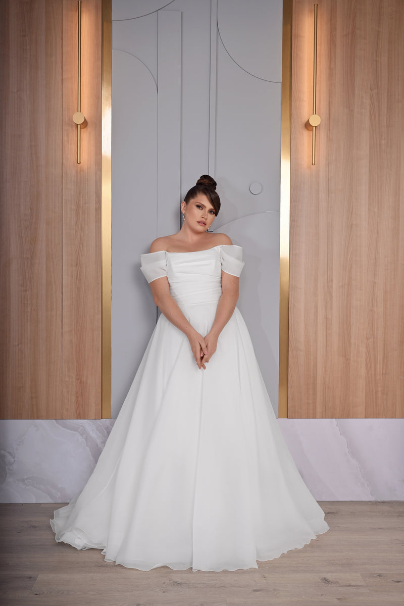 Robe de mariée princesse grande taille à épaules dénudées exquise