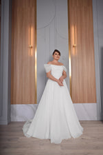 Exquisite Off-shoulder Plus-Size Princess Wedding Gown