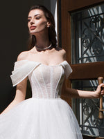 Fairy Off-Shoulder A-Line Wedding Dress with Gloves