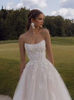 Strapless A-Line Bridal Gown with 3-D Bolero