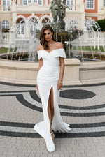 Modern Muse Off-Shoulder Mermaid Glitter Wedding Dress