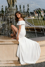 Modern Muse Off-Shoulder Mermaid Glitter Wedding Dress