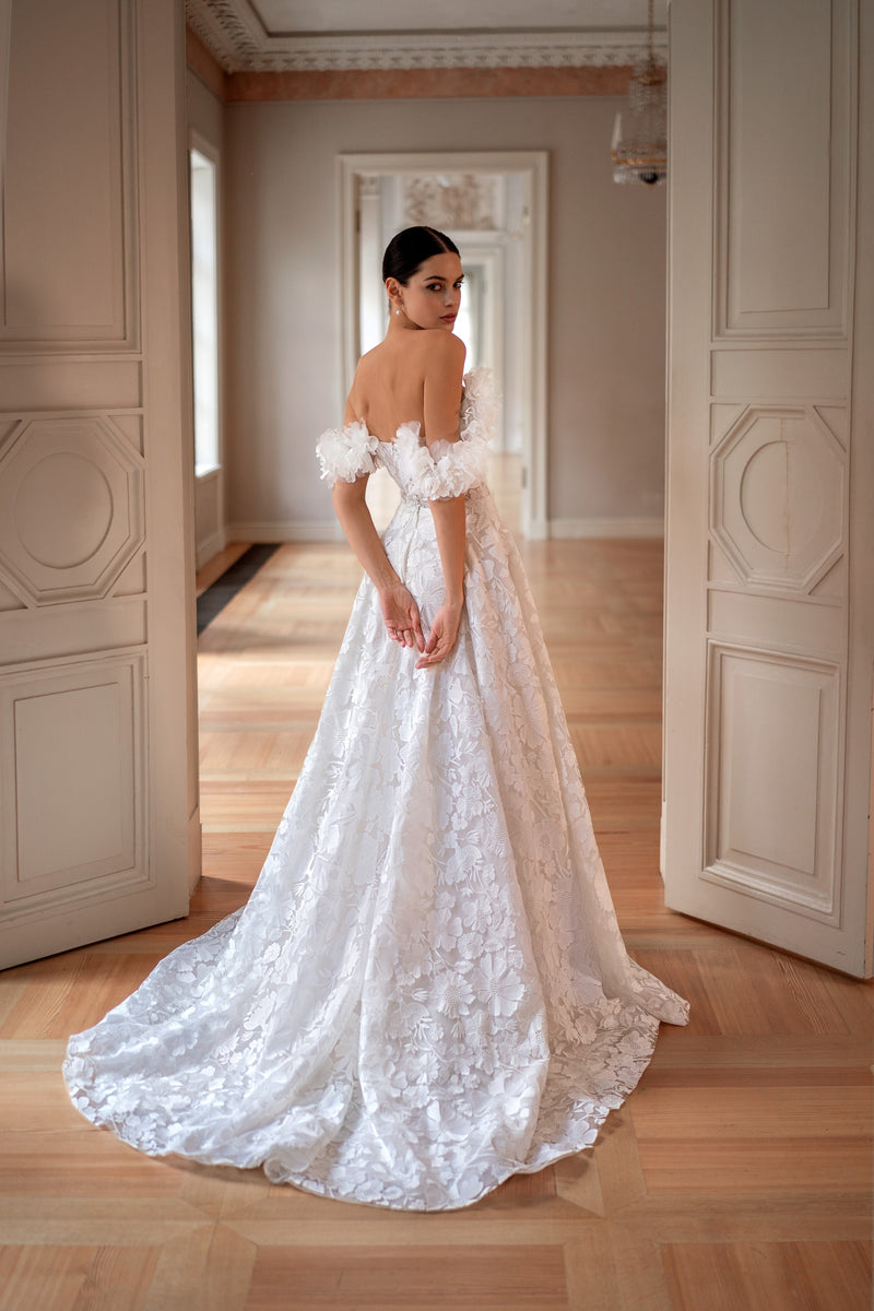 Off-the-Shoulder Lace A-Line Wedding Dress Made to Measure Off-the-Shoulder Lace A-Line Wedding Dress Made to Measure
