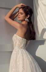 4 in One: Lace Wedding Dress with Removable Overskirt and Bolero