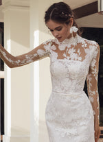 4 in One: Lace Wedding Dress with Removable Overskirt and Bolero