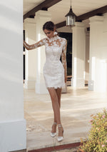 4 in One: Lace Wedding Dress with Removable Overskirt and Bolero