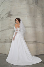 2in1: Strapless A-Line Minimalist Wedding Dress With Removable Bow