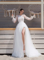 Elegant Long Sleeve A-Line Lace Wedding Dress