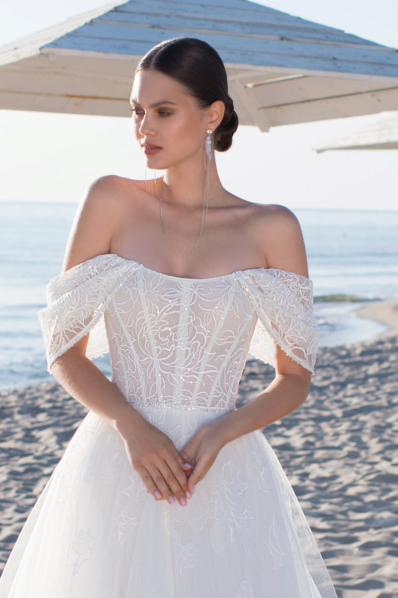 Stunning Off-Shoulder Wedding Gown