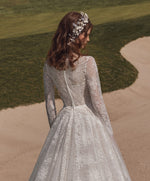 Modest Long Sleeve High-Neck A-Line Lace Wedding Gown