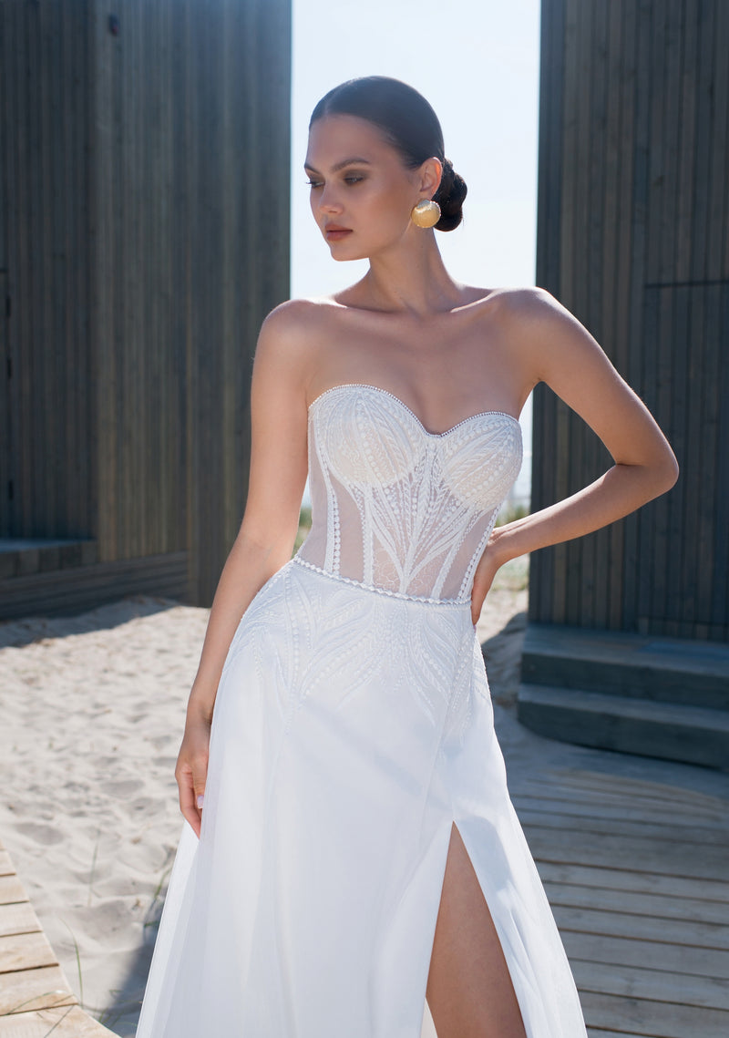 Strapless A-Line Wedding Dress with Bolero