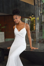 Spaghetti Strap Mermaid Minimalist  Wedding Dress