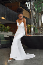 Spaghetti Strap Mermaid Minimalist  Wedding Dress