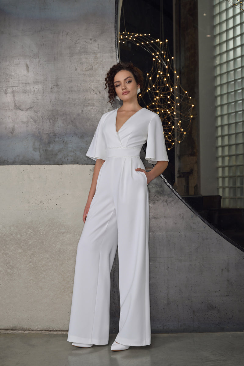 White Bridal Jumpsuit