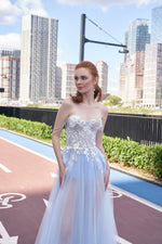 Corset Maxi Skirt Off-shoulder Tulle Prom Dress with Changeable under Short and Skirt