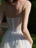 Spaghetti Strap Sweatheart A-Line Wedding Dress