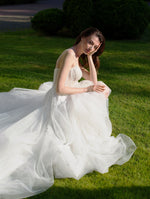 Spaghetti Strap Sweatheart A-Line Wedding Dress