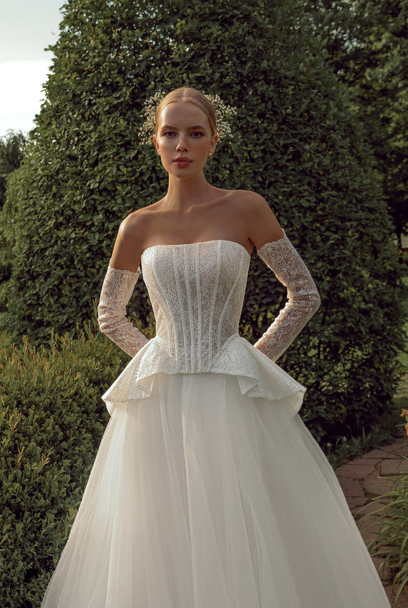 Fairy Strapless Corset Princess Style Wedding Dress with Removable Sle HAREM's Brides Fairy Strapless Corset Princess Style Wedding Dress with Removable Sle HAREM's Brides