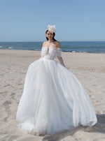 Off-The Shoulder Princess Wedding Dress with Removable Sleeves