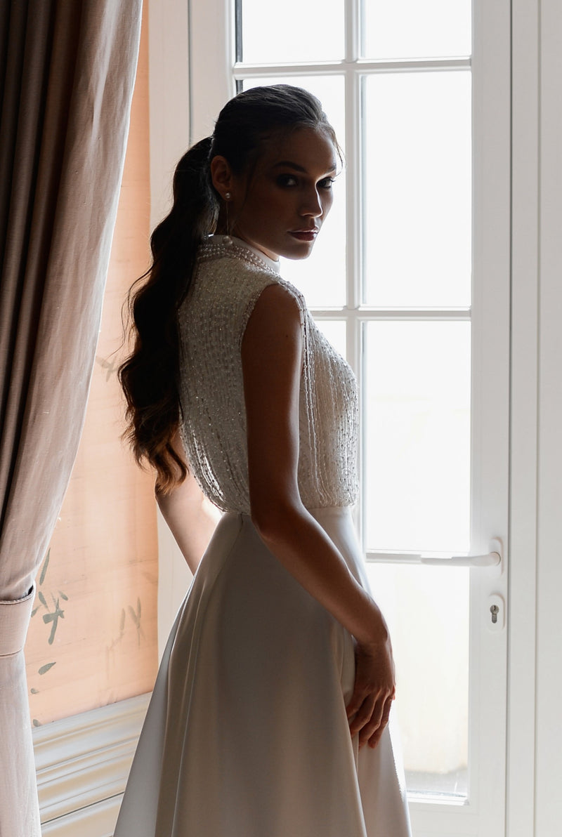 Exquisite Sparkle Wedding Dress with a Beautiful Fringe Top