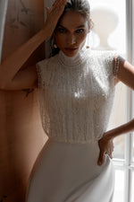 Exquisite Sparkle Wedding Dress with a Beautiful Fringe Top