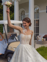 Strapless Wedding Dress with a Decoration