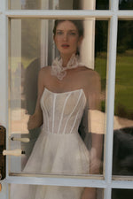Strapless Wedding Dress with a Decoration