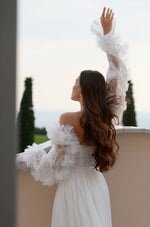 Strapless A-Line Wedding Dress with Removable Sleeves