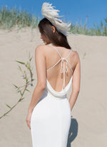 Spaghetti Strap Open Back Mermaid  Silk Bridal Dress